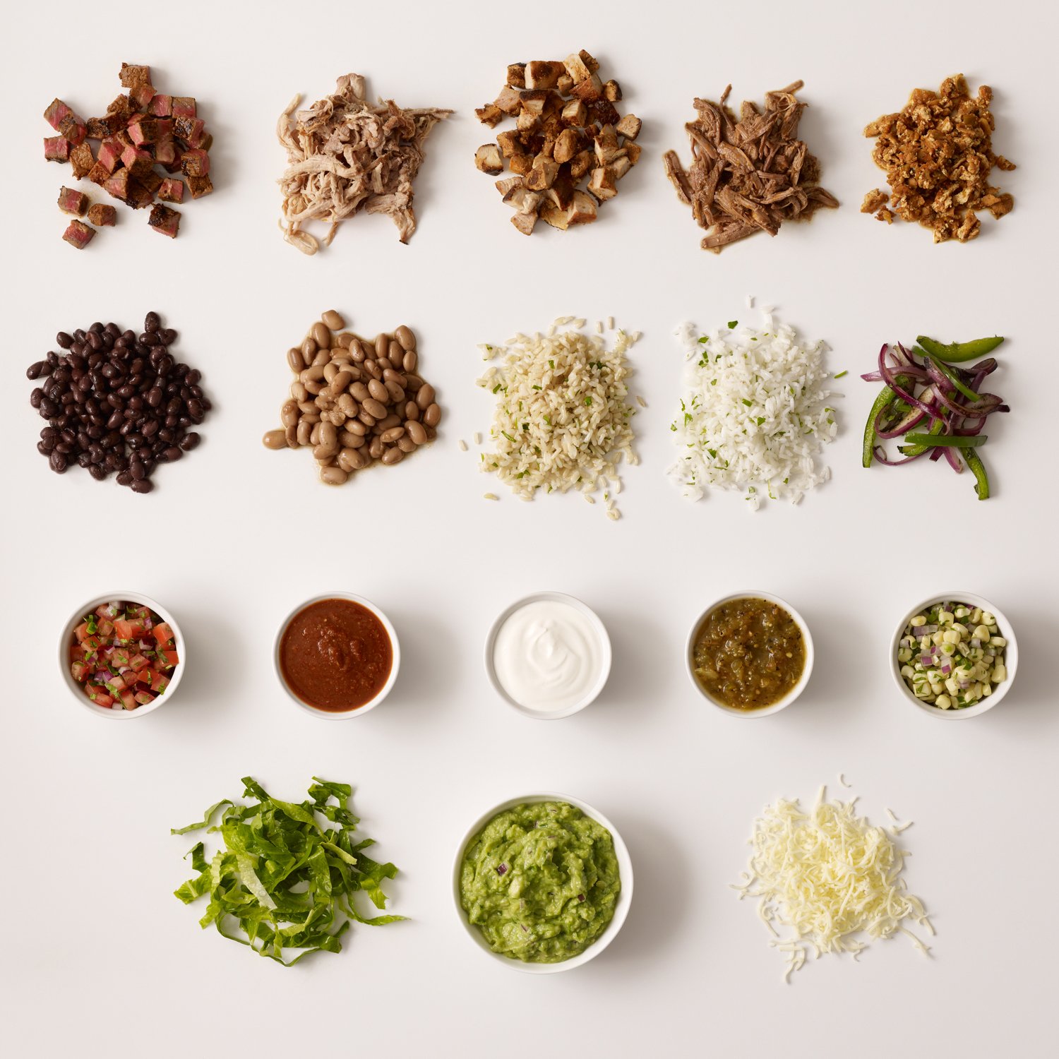 Chipotle meal ingredients