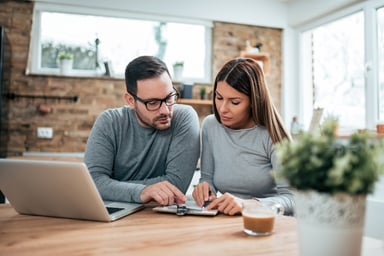 Couple reviewing finances