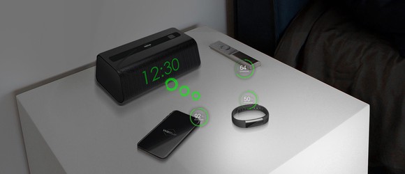 A demonstration of wireless charging technology.