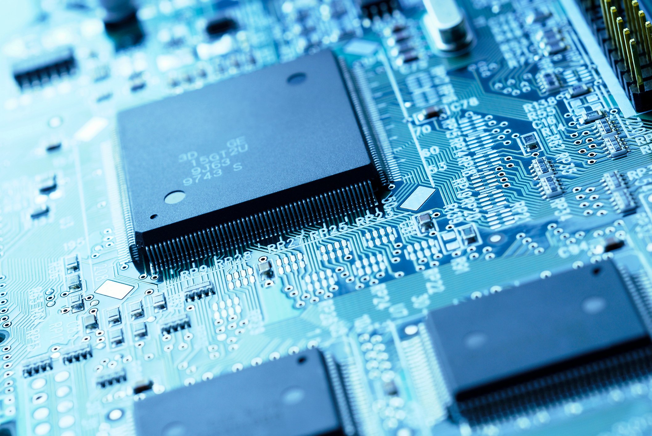 A close-up of a computer chip