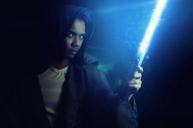 Man with Lightsaber -- GettyImages-697850490