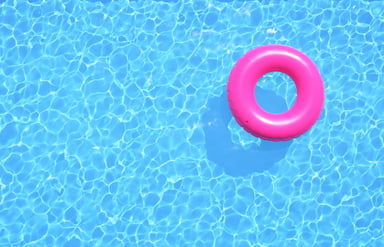 Pool with Ring Floating on Water