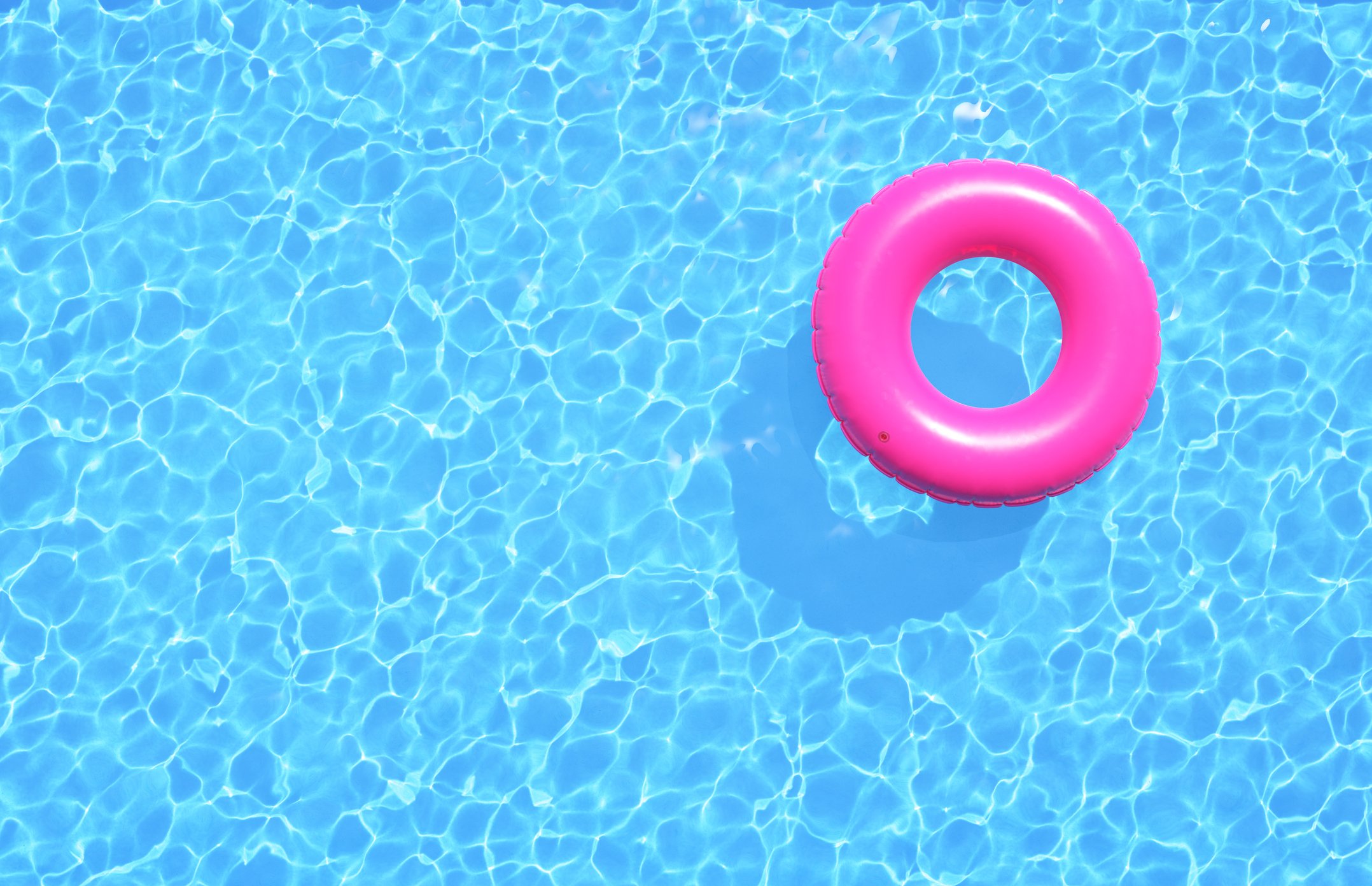 Pool with Ring Floating on Water