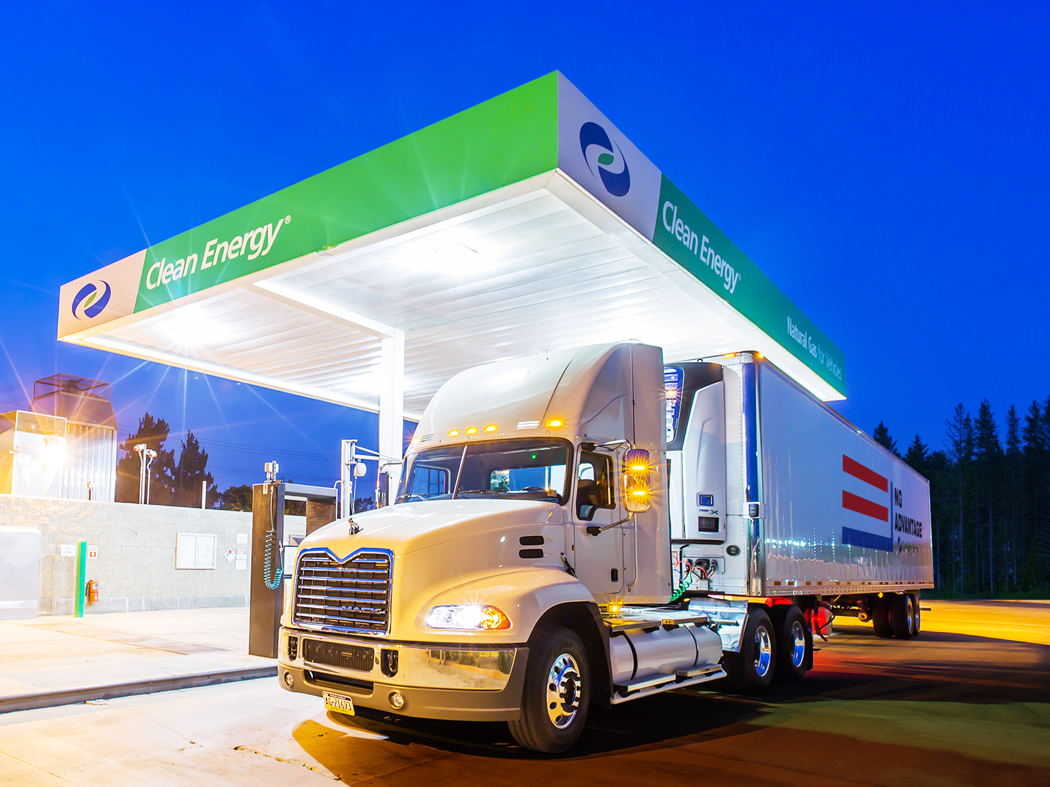 A big rig at one of the company's natural gas fueling stations.