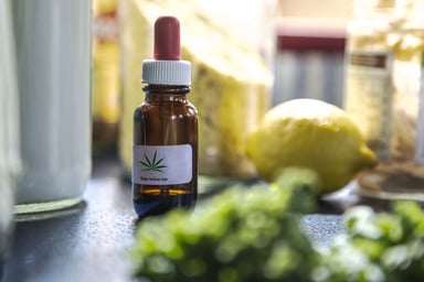 A bottle of medical cannabis oil.
