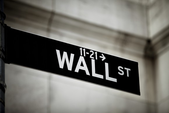 A Wall St street sign.