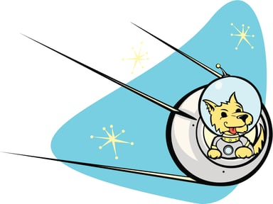 Dog inside a Sputnik satellite