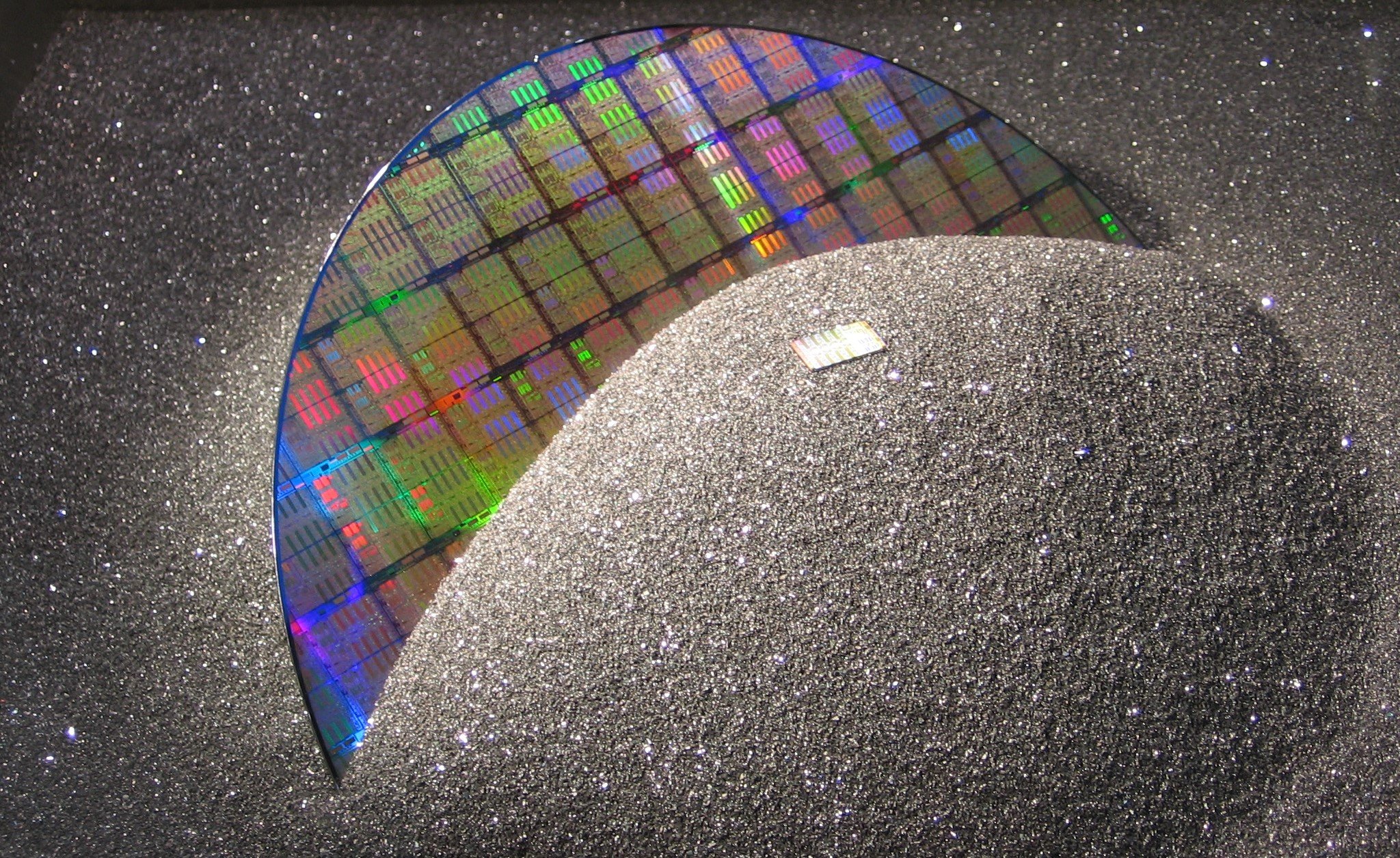 A silicon wafer.