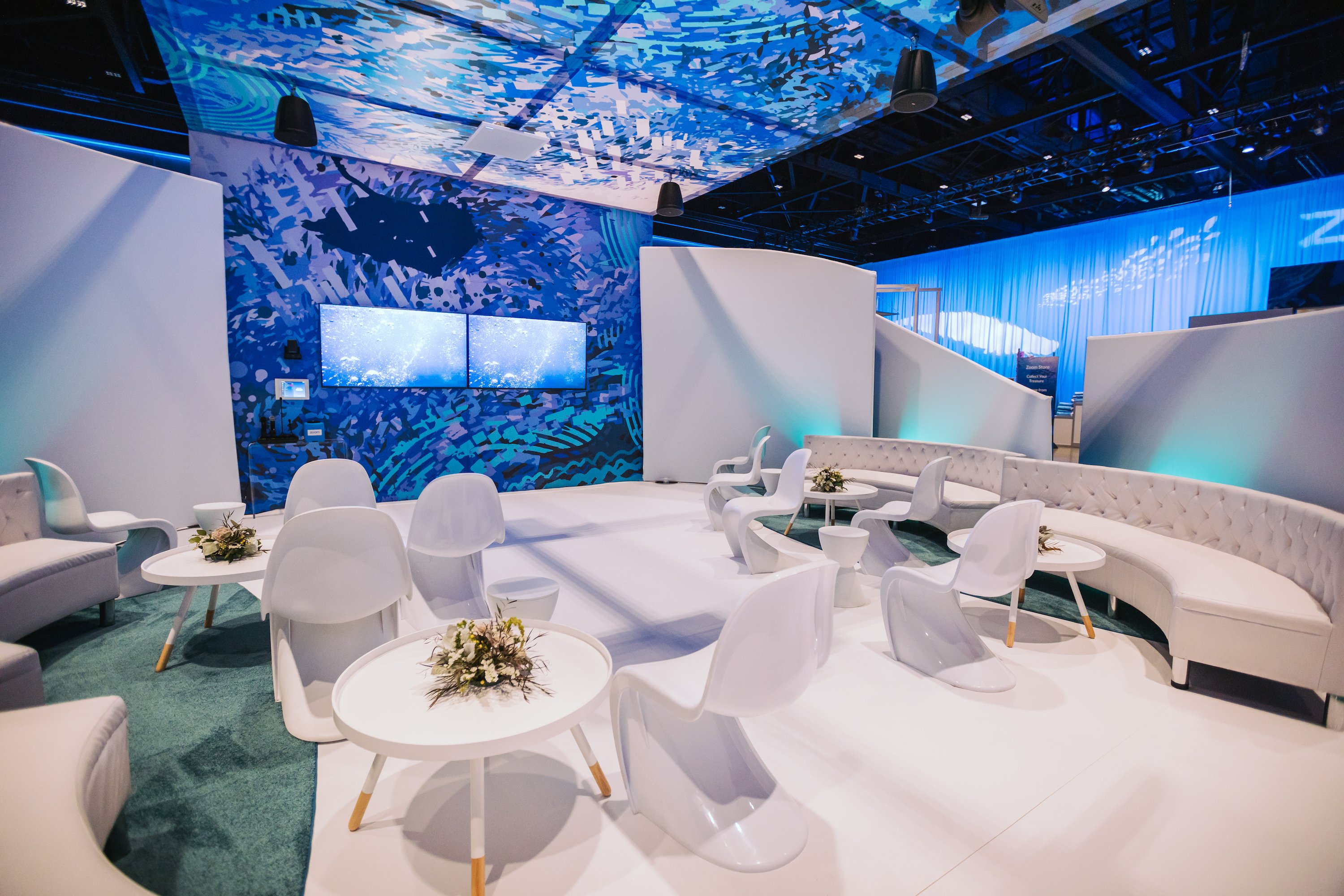 Elegant conference room created with Zoom Rooms.