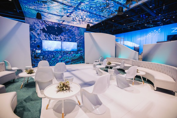 Elegant conference room created with Zoom Rooms.