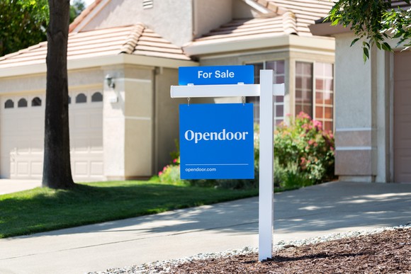 An Opendoor For Sale sign in front of a home