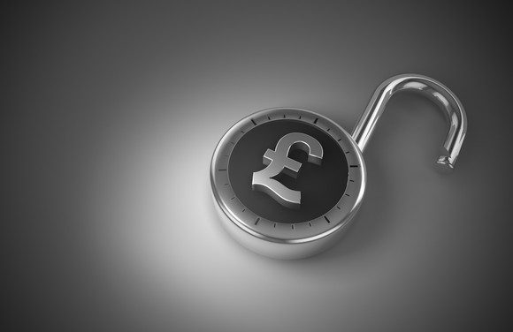 An opened lock with a Euro symbol on it.