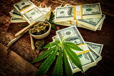 Cannabis joints and cash.