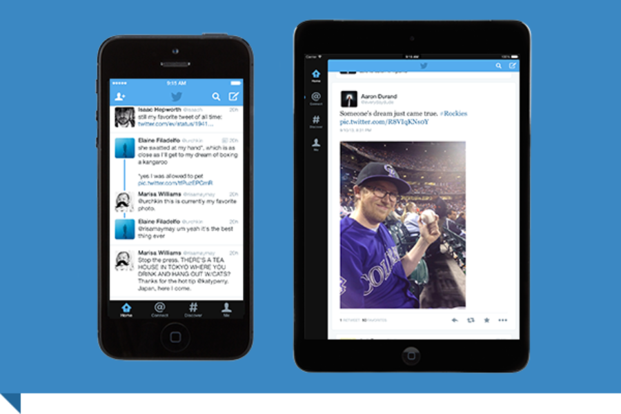 Twitter feed on mobile devices