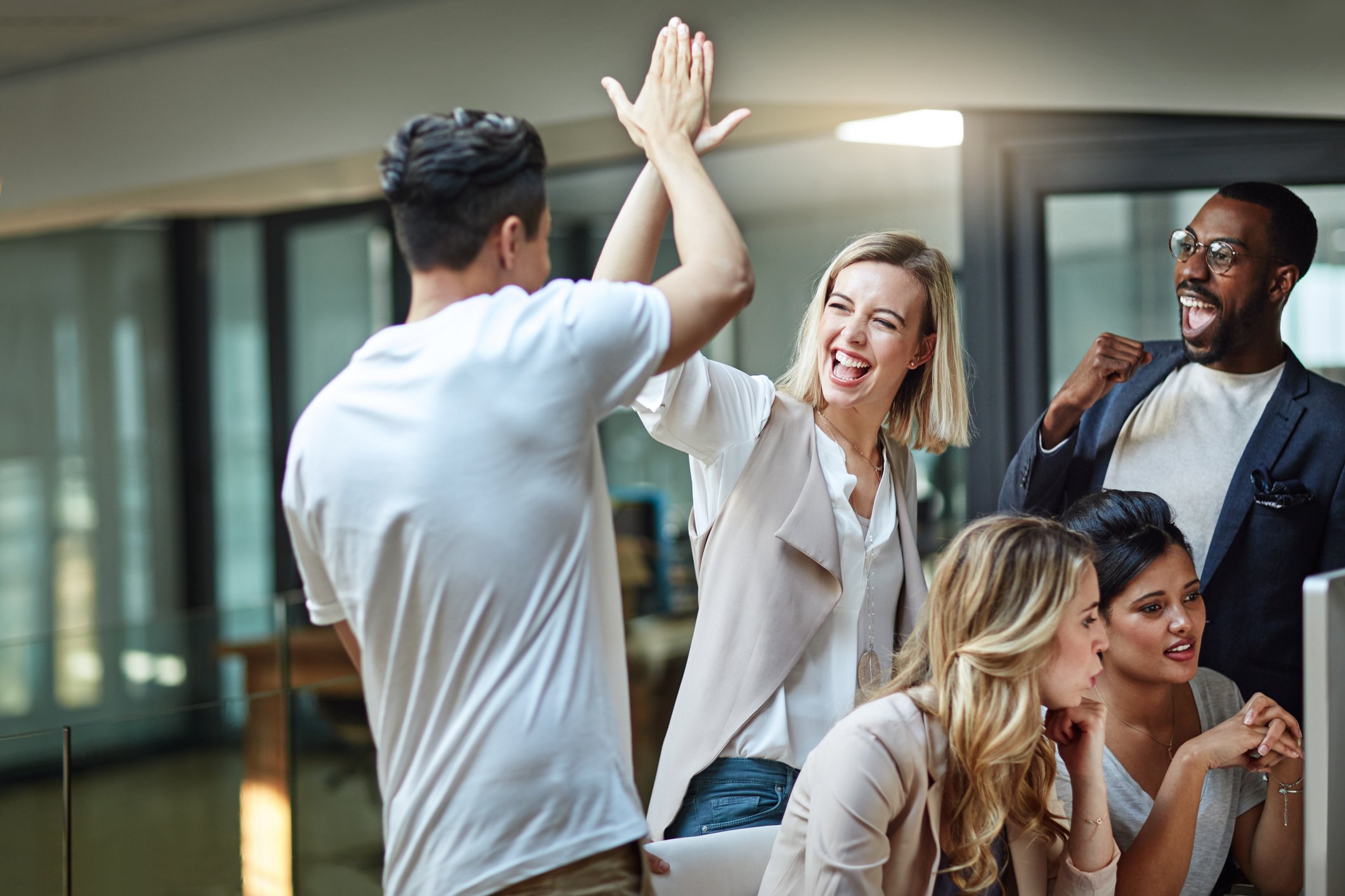 High Five among colleagues
