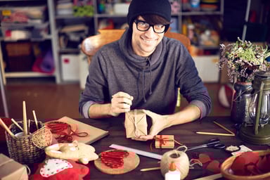 Man Making Romantic Gift