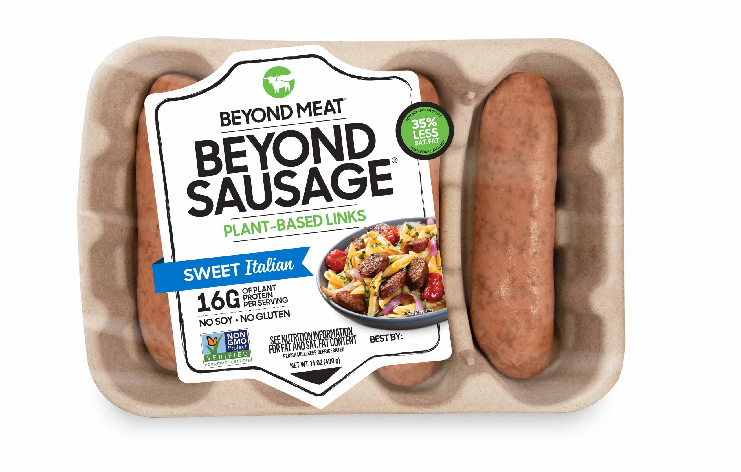A package of Beyond Meat's Beyond Sausage.