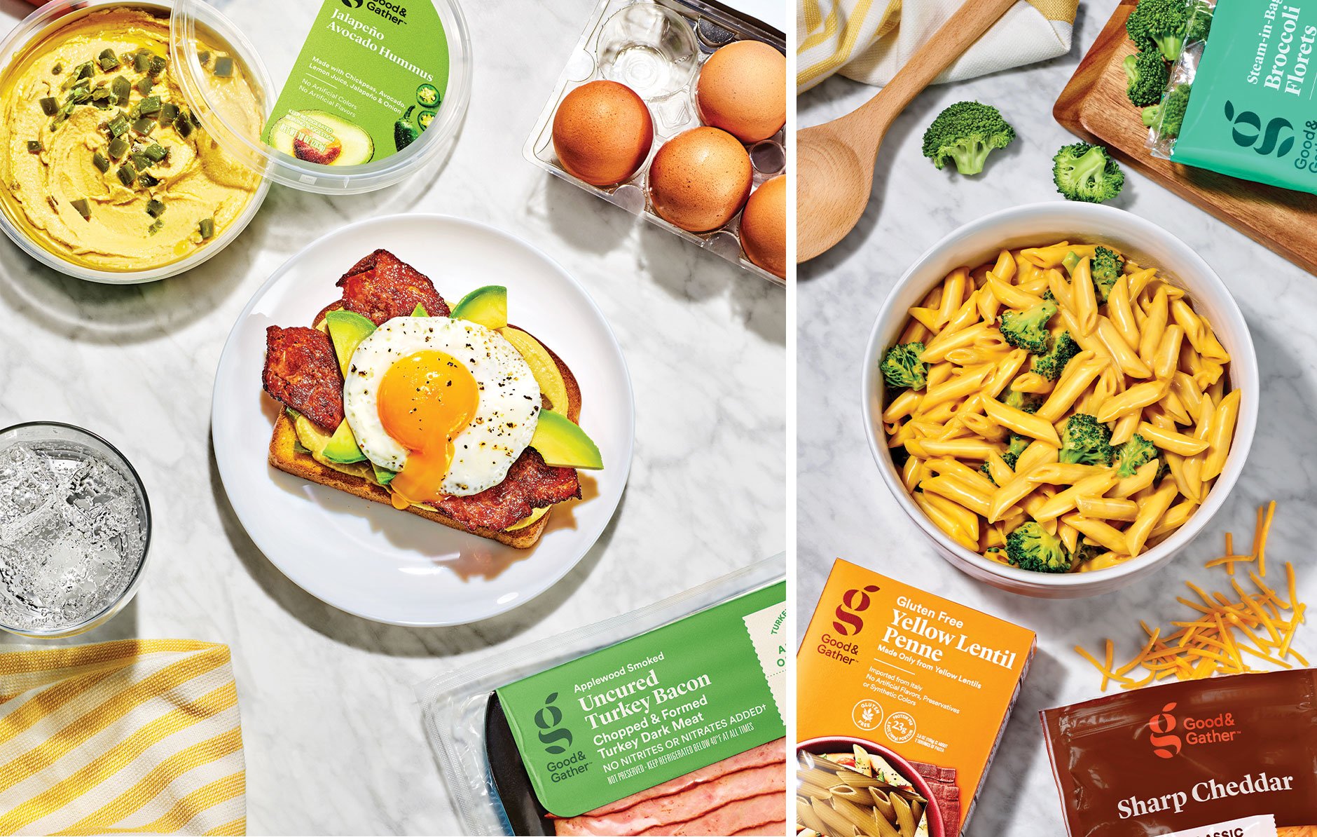 An assortment of foods from Target's Good & Gather line.