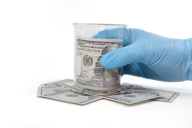 Beaker with money