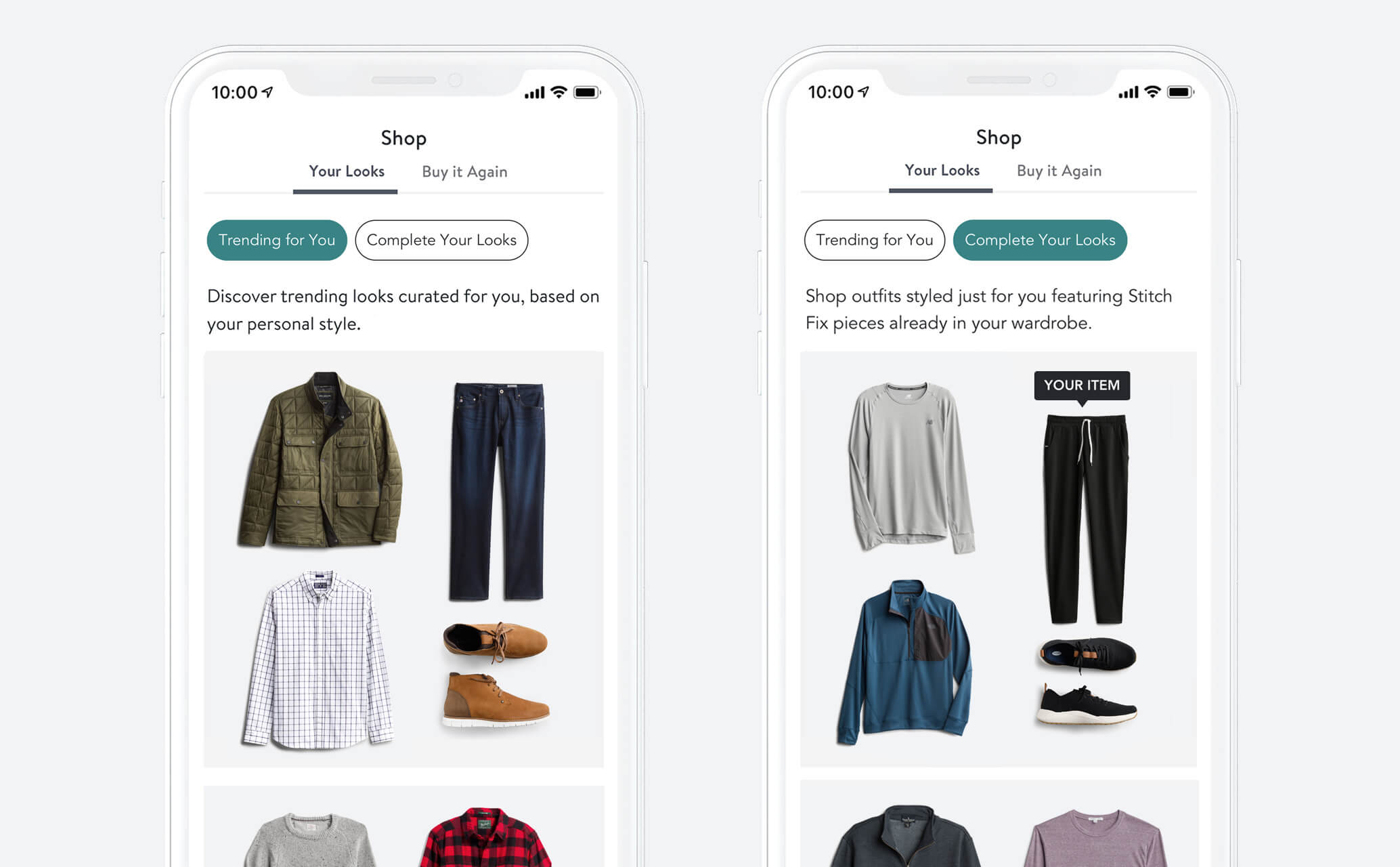 Stitch Fix's mobile app.