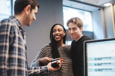 Mixed Race Couple Making Contactless Payment