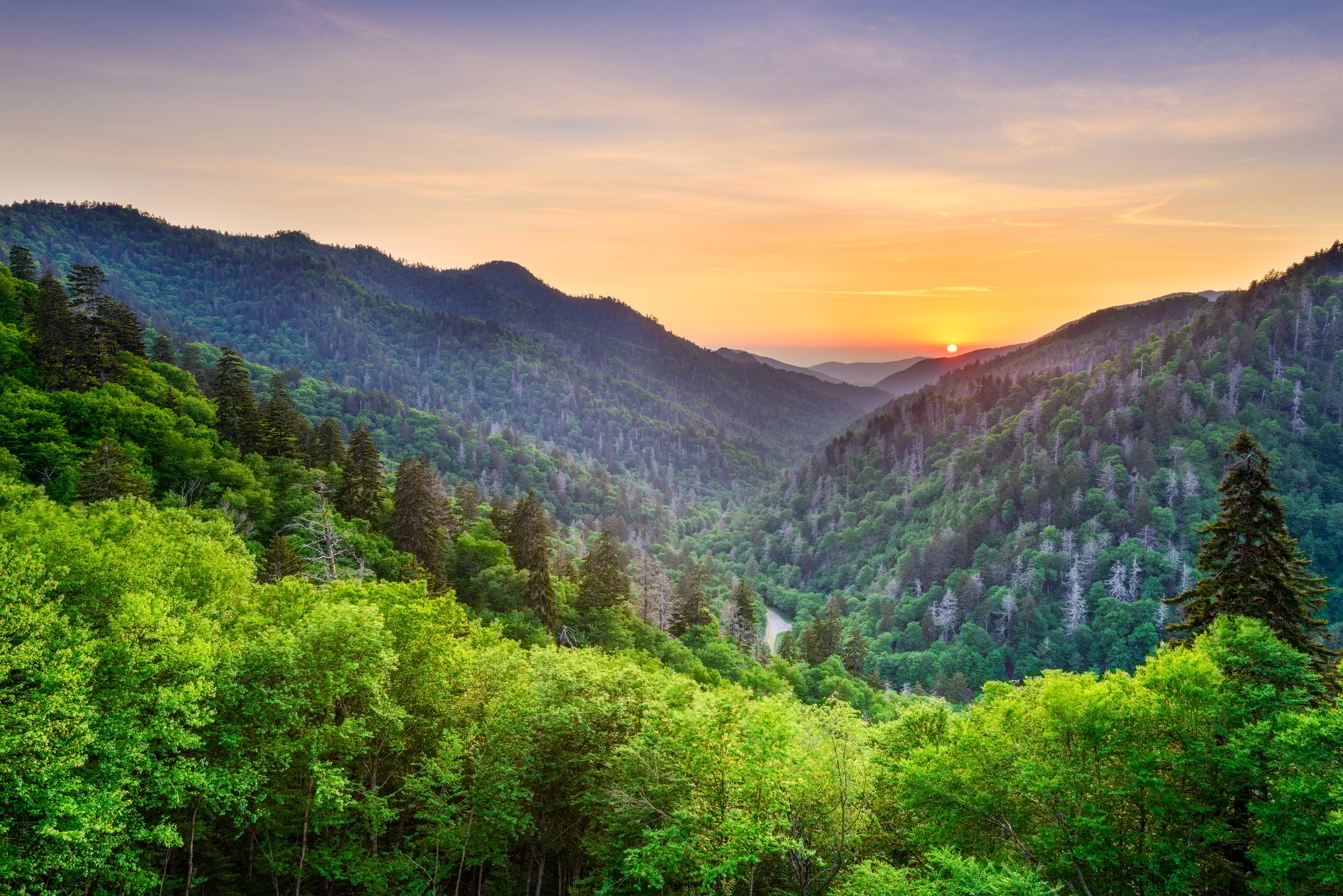 Newfound Gap in the Smoky Mountains.