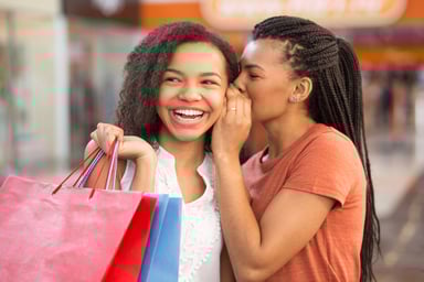 young girls shopping