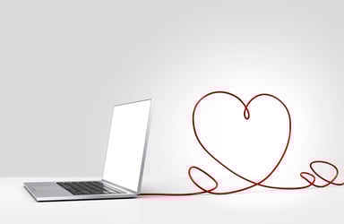 Computer with a heart on it