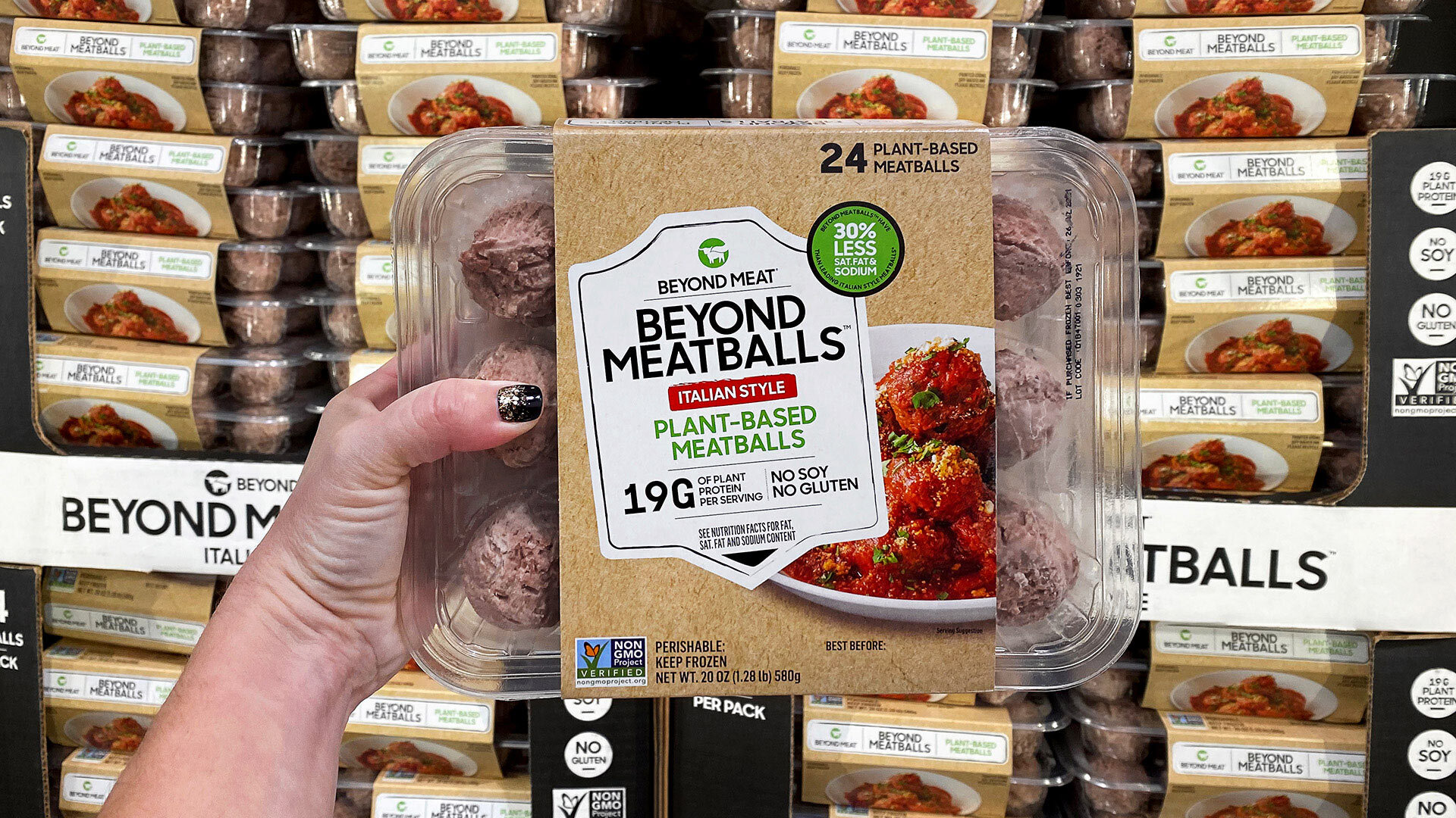 Package of Beyond Meat meatballs