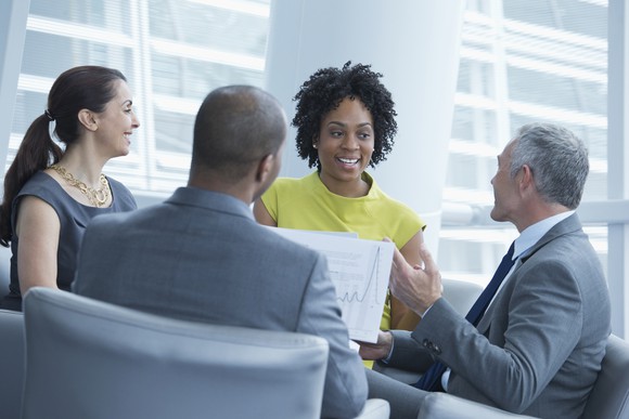 Business people in a meeting.