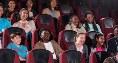 Movie theater with smiling people