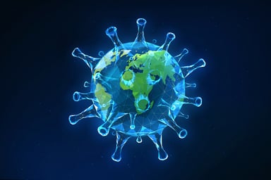Coronavirus with earth inside it