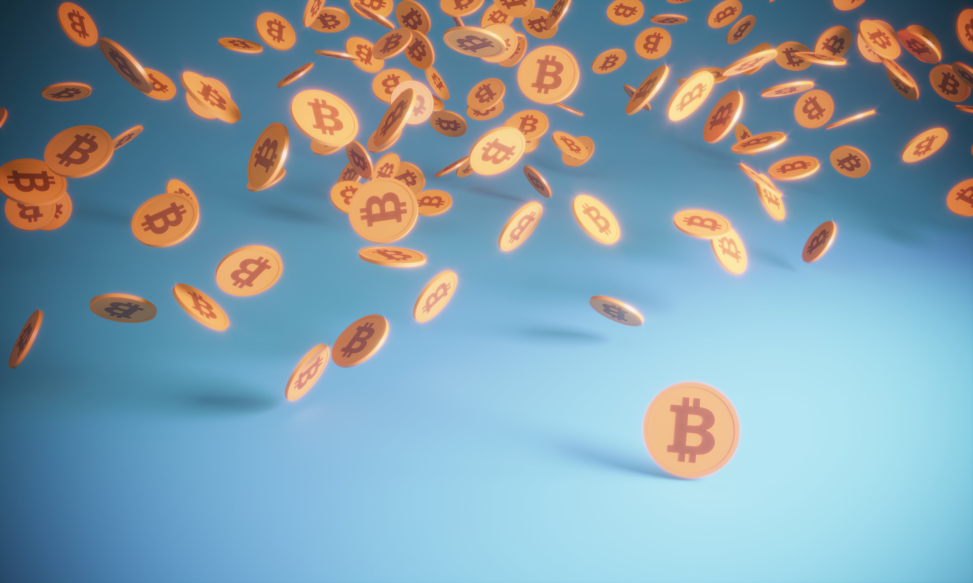 Bitcoins falling from the sky.