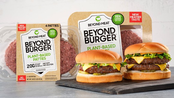 Burgers with Beyond Burger packages.