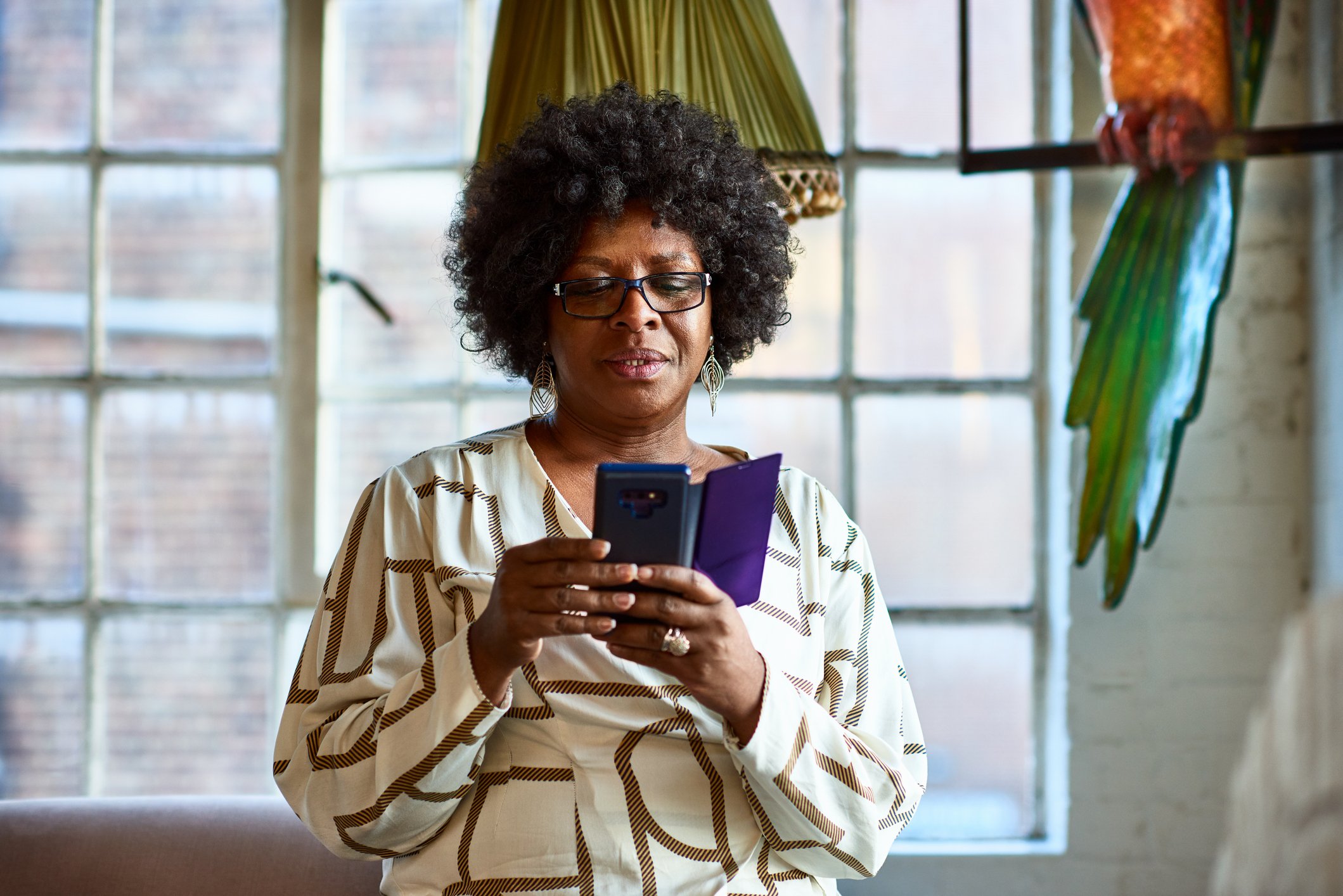 Person using a smartphone.