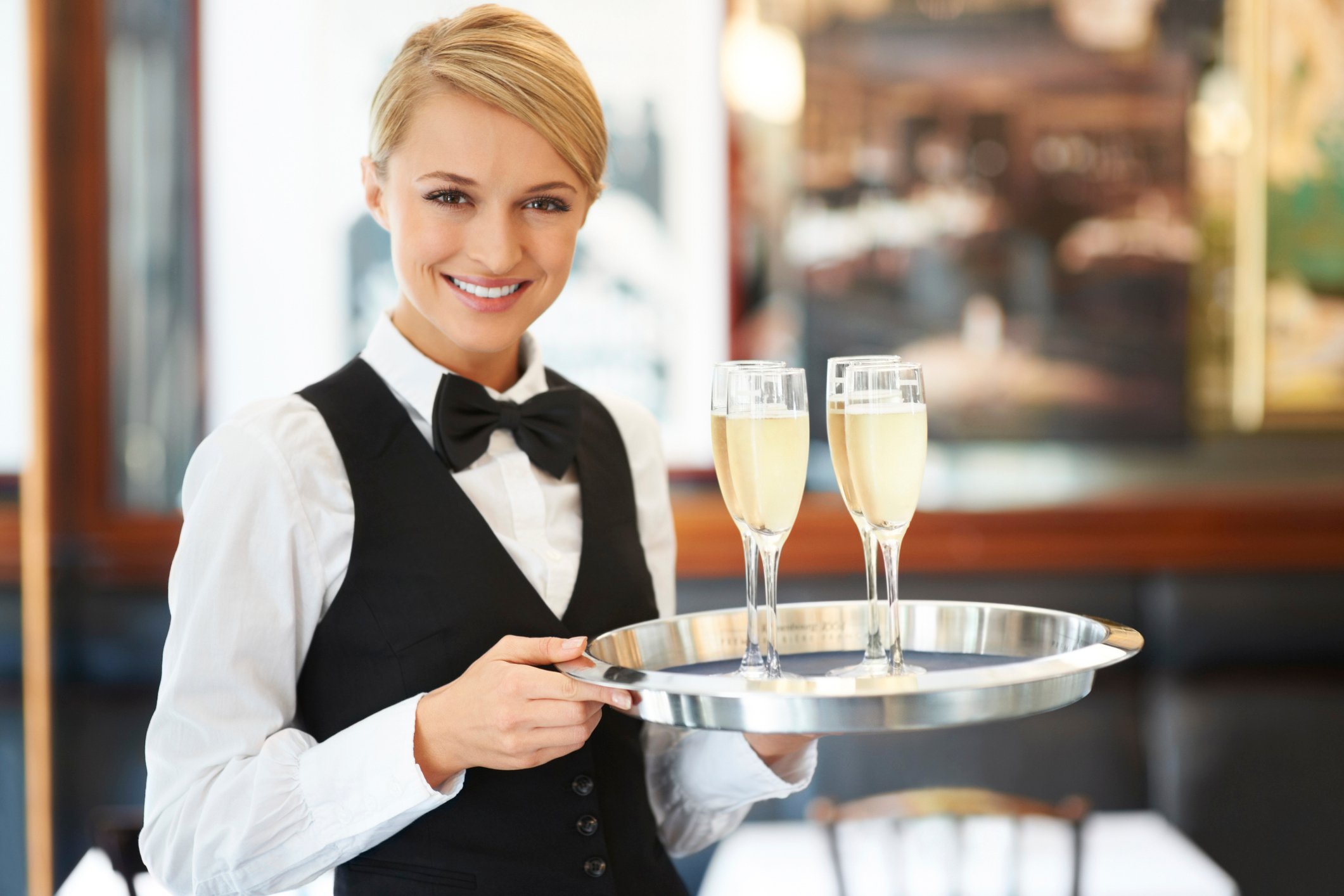 A hospitality worker