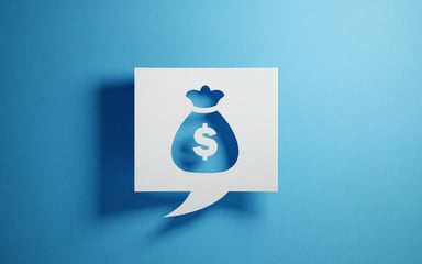 Word bubble with money bag