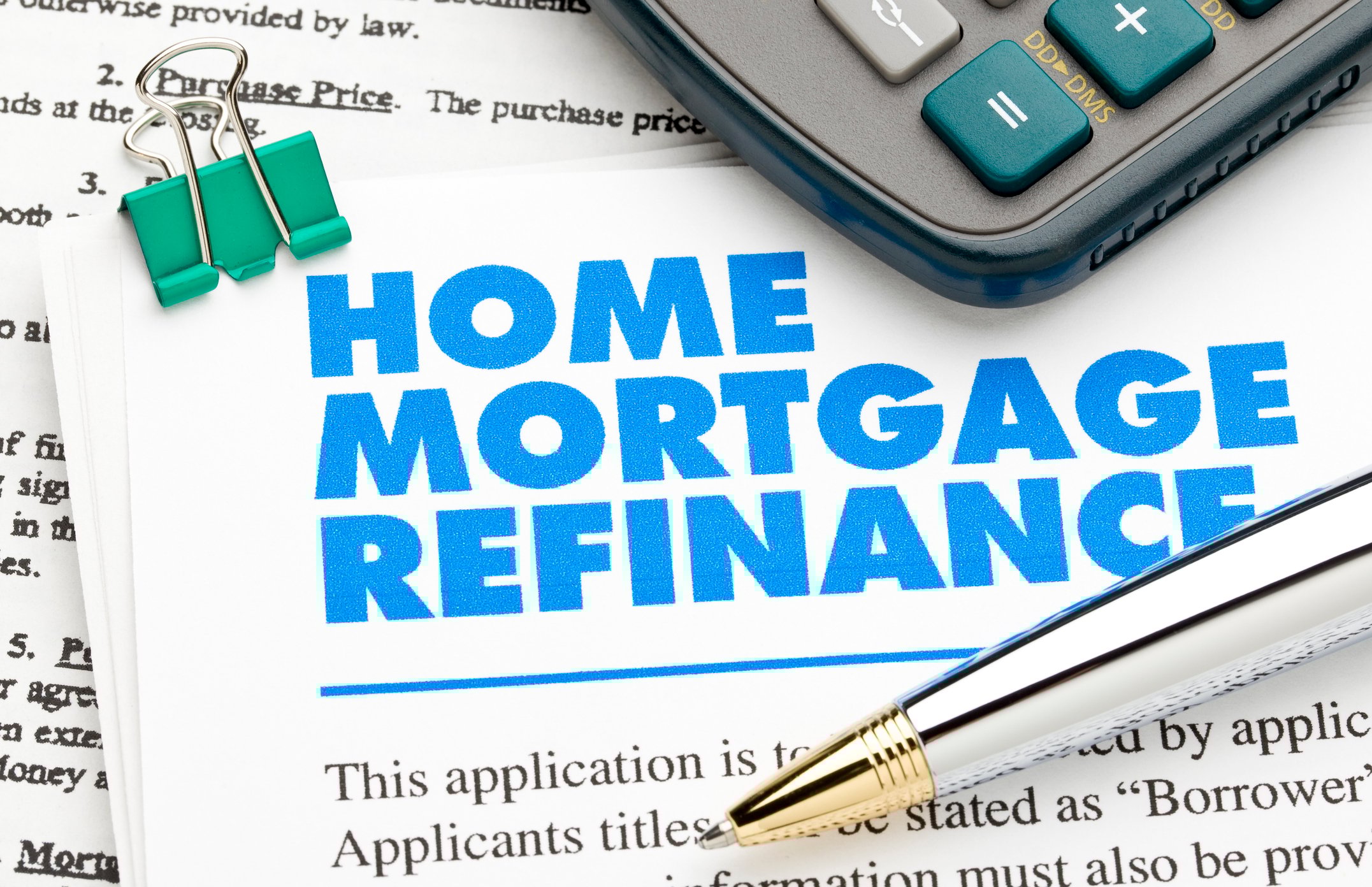 Documents labeled home mortgage refinance