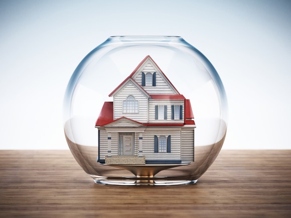 A house in a fish bowl.