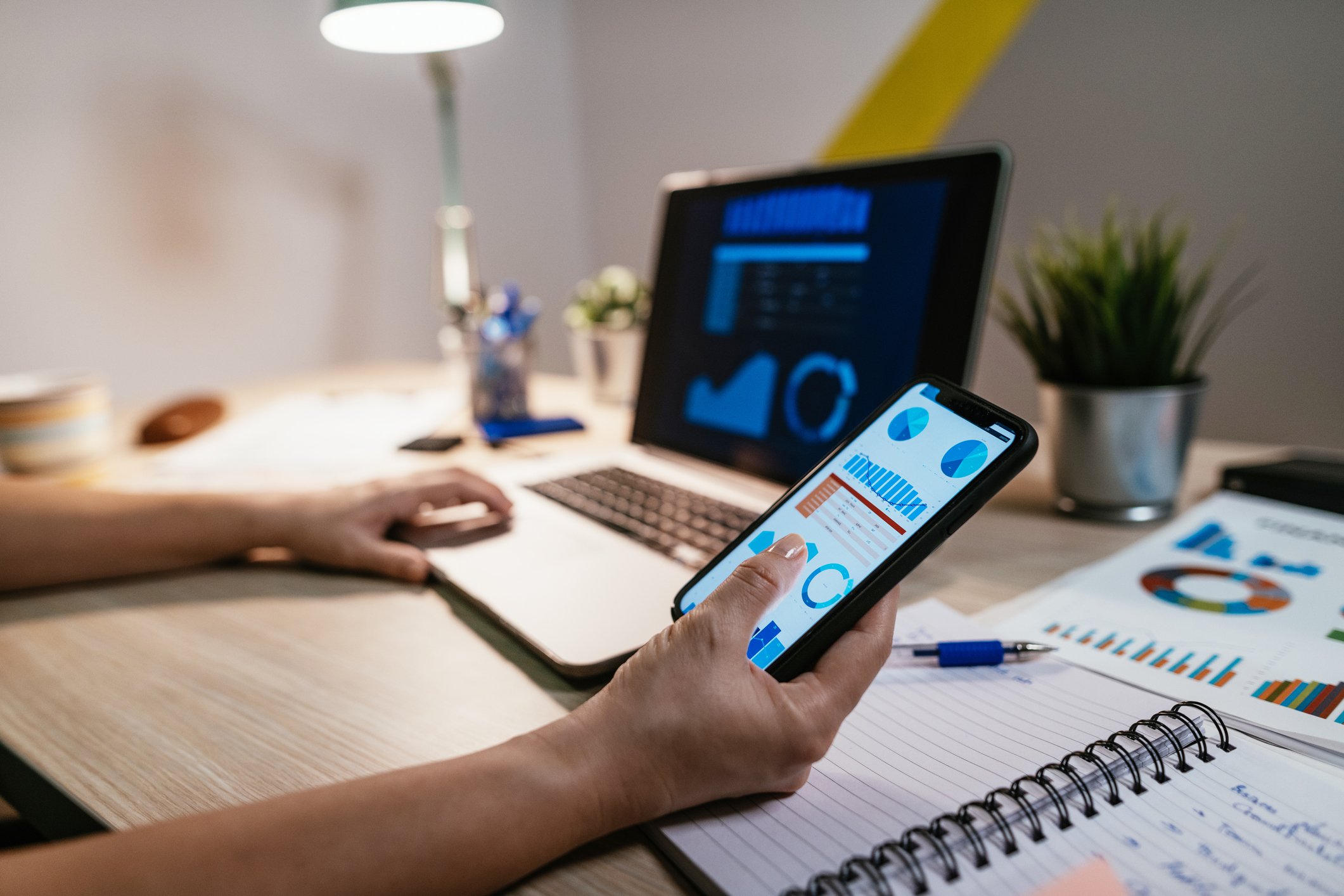 Closeup of trading platform on a smartphone. 