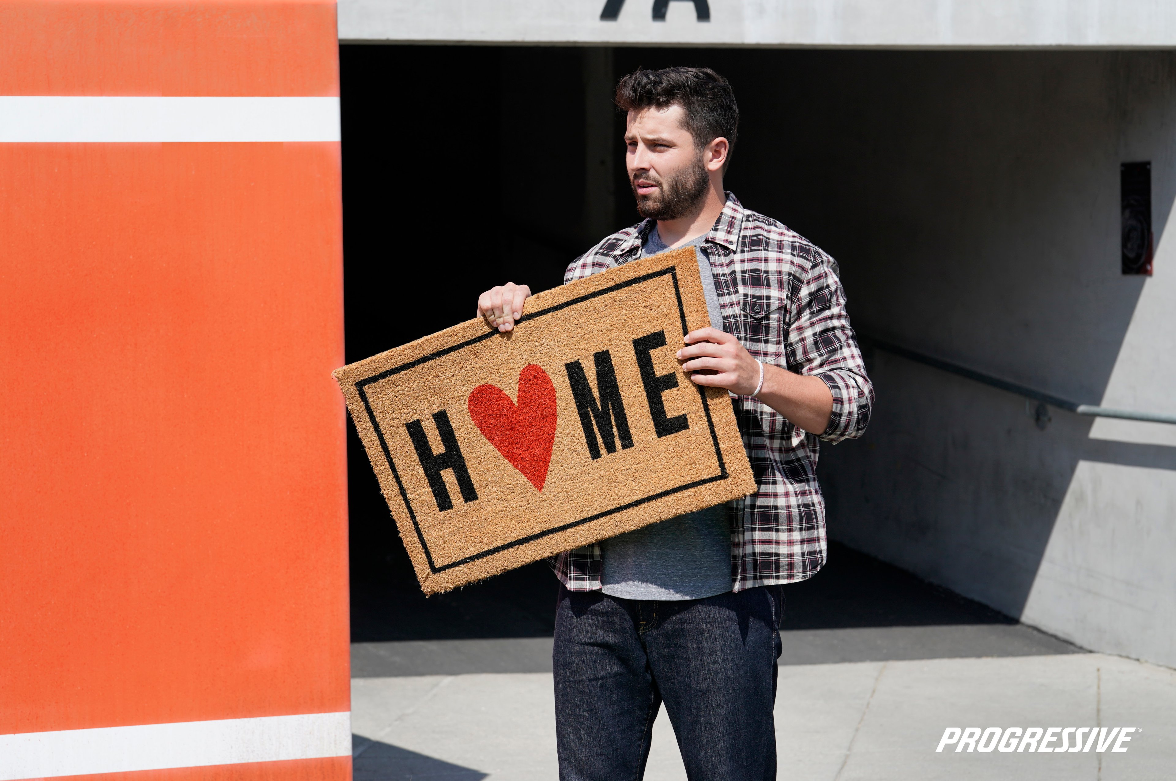 A 2019 Progressive Insurance ad campaign featured Cleveland Browns football star Baker Mayfield.