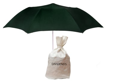 Dividends bag under umbrella