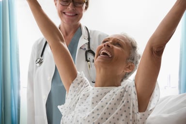 doctor and excited patient