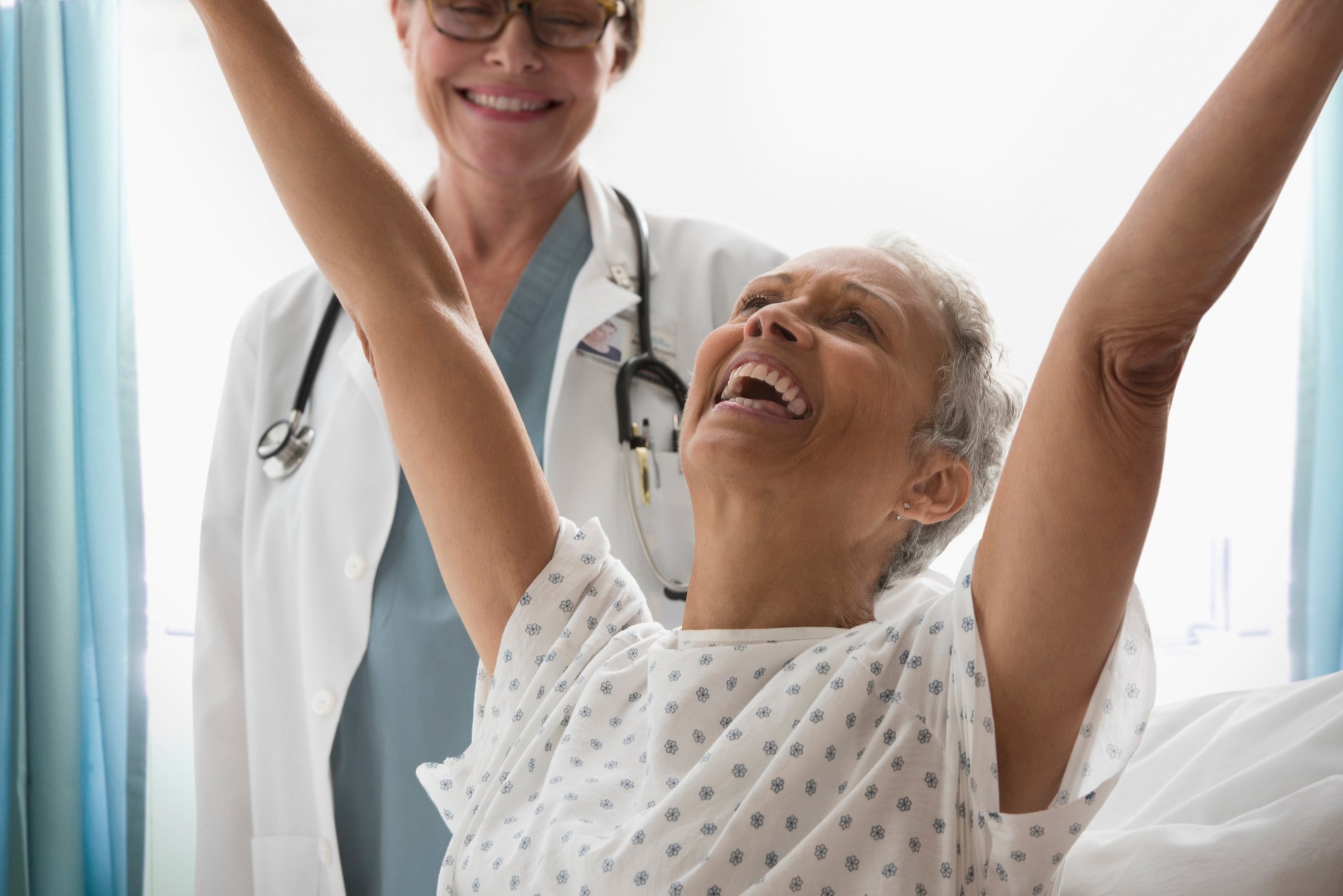 doctor and excited patient
