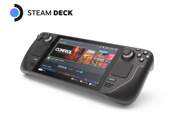 A Steam Deck is shown in this product image from Valve