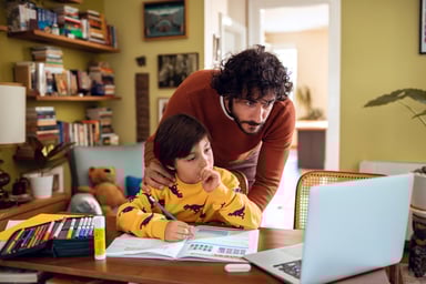 Parent teaching child