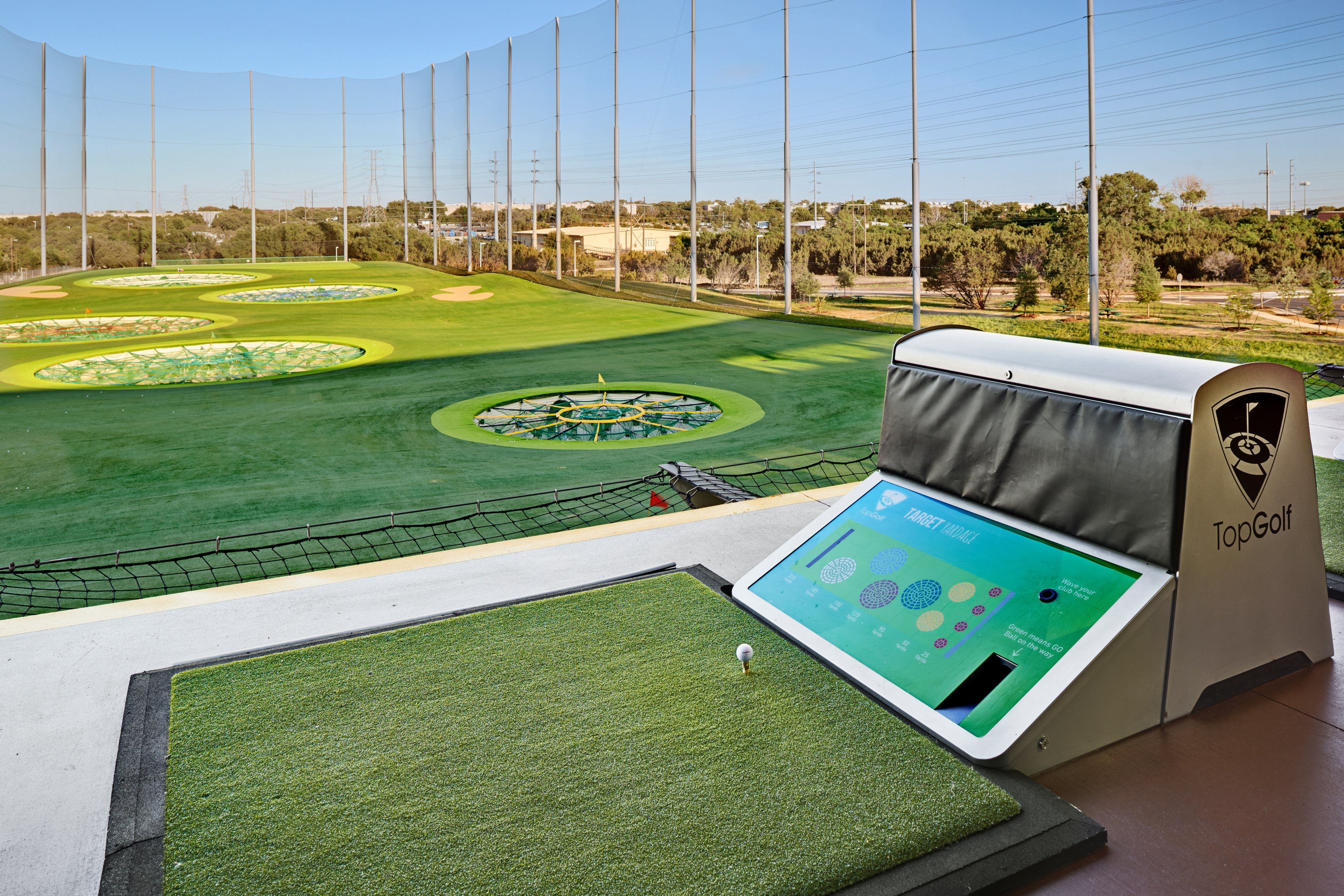 The driving range at a Topgolf location in Austin, Texas.