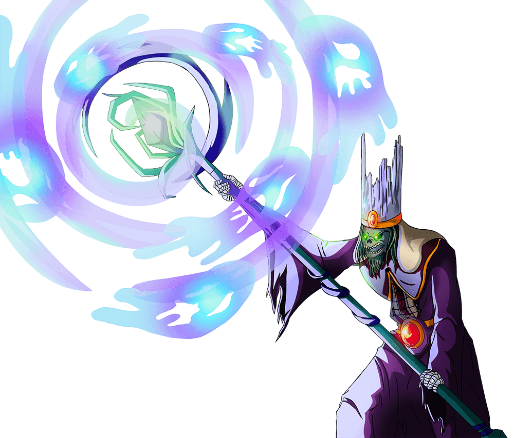 Animation cel of a monster wizard. 