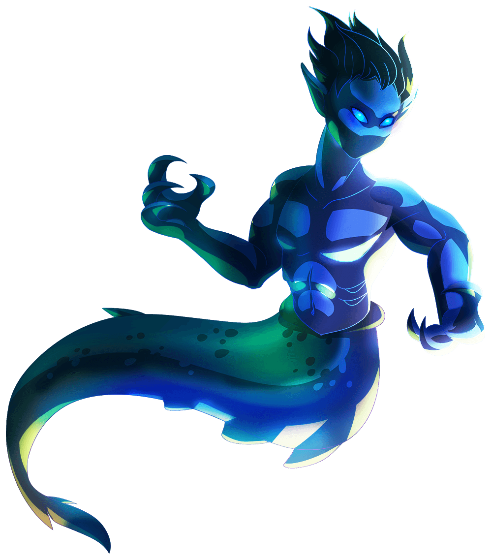 Animated drawing of a sea monster.