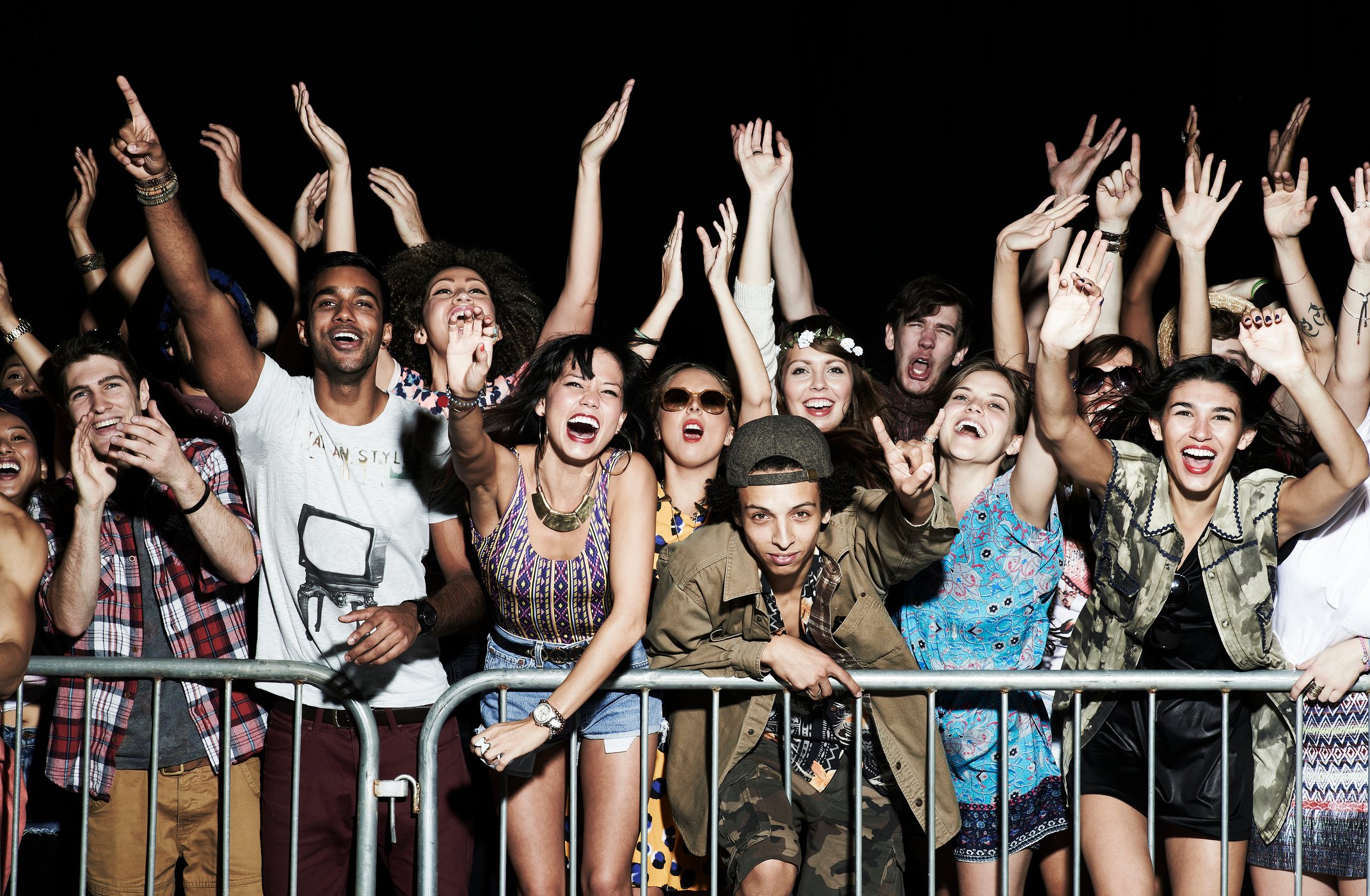 A large crowd at a concert.